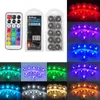 Remote Controller RGB Waterproof Round Shaped LED Aquarium Light 4/6/10pcs Candle Lamp Fish Tank Decoration Submersible LED Lights