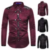 Fritidsskjortor för män Vintage Långärmad Slim Fit Skjorta Steampunk Gothic Victorian Cosplay Costume Man Streetwear1