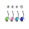 Anéis de Umbigo de Aço Inoxidável Quente Anéis de Umbigo Cristal Strass Body Piercing Barras Jóias Para Biquíni Feminino Jóias da Moda