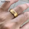 Anillos de compromiso de carburo de tungsteno dorado para hombres, mujeres, alianzas de boda, acabado mate, bordes biselados, comodidad 211217