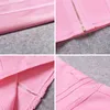 BEAUKEY Fashion Pink Sexy HL Bandage Dresse Spaghetti Strap Belt Sashes Green White V Neck Party Club Vestidos Bodycon 220119