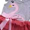 Dessin animé nouveau-né enfant bébé fille vêtements longue sans manches barboteuse tutu robe 2pc sunsuit tenue bandeau 201027