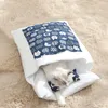 Amovible chien chat lit chat sac de couchage canapés tapis hiver chaud chat maison petit lit pour animaux de compagnie chiot chenil nid coussin produits pour animaux de compagnie LJ20129618992