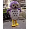 Costume della mascotte del gufo viola di Halloween Personaggio dei cartoni animati di alta qualità Anime Formato Adulti Natale Carnevale Festa di compleanno Vestito all'aperto