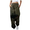 Femmes Plus Size Pant S-3xl Mountain Winter Warm Treetop Fashion Print Pocket Sports Running Athletic Pants 201111