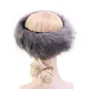 8 가지 색상 Womens 가짜 모피 머리띠 럭셔리 조정 가능한 겨울 따뜻한 검은 색 자연 소녀 earwarmer 귀마개