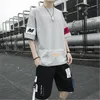 Man Casual Loose Sports Suits Fashion Trend Short Sleeve Fitness 2Pcs Sets Summer Designer New Male Round Neck Tops Shorts Tracksuits OAU8