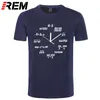 REM 100% cotton math clock print funny men T shirt casual short sleeve o-neck men tshirt cool summer t-shirt mens tee shirt G1222