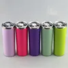 New 20oz powder coated skinny tumbler 20 colors options slim double walled stainless steel tumbler coffee drinking bottle matte1820927