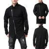 Herrenjacken Herrenmantel Mode Einfarbiger Kragen Slim Fit Leder Strickpullover Patchworkjacke