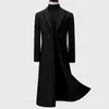 Vinter över knäet långa herrmode Slim Wool Coat Luxury High Quality Business Gentleman Youth Warm Warm Wool Coat 201223