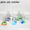 Hookahsガラス灰キャッチャー14mm 18mmミニボングキャッチャー厚いパイレックスクリアバブラーashcatcher 45 90度