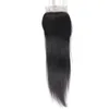 Gut 8A brasilianischen indischen Malaysian Virgin Haar sliky Gerade 3Pcs mit Spitze Schließung Rohboden Haar-Verlängerung für schwarze Frauen