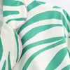 Новые женщины винтажные зеленые полосатые печатные рубашки для кимоно