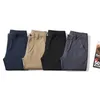 Höst Casual Pant Män Business Sträcka Bomull Straight Fit Byxor Man Formell Klänning Byxor Black Khaki Plus Storlek 42 44 46 201109