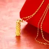 Drachensäule 18 Karat Gelbgold gefüllt Damen Herren Anhänger Kette Halskette Modeschmuck Geschenk