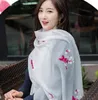 Embroidered flower silk scarf 180*90cm sunscreen shawl Silks Scarves cotton and linen Pashmina ethnic style multicolor 10pcs/lot