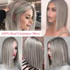 Mixed Gray Ash Blonde Black Pink Straight 14 Inch Synthetic Wigs For Black Women Hair Cosplay Wigs Heat Resistant Fiber