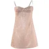 Women Party Dresses Sexy Glitter Mini Dress Sleeveless Spaghetti Strap Bodycon Sequin Dress Club Outfits