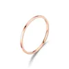 Anneau Qualité Seiko 1mm Ultra Fin En Acier Inoxydable Brillant Arc Surface Anneau Simple Titane Acier Or Rose Anneau De Jarret Pour Femme