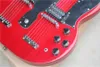 Double Neck 1275 Electric Guitar Red Mahogany Body HH Pickups Rosewood Fingerboard Shell Inlay Special Tailpiece 12 and 6 Strings3613652