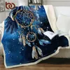 Beddingoutlet DreamCatcher Sherpa毛布青い銀河ベッドスプレッドブラッドイーグルベルベットぬいぐるみベッドブランケットボヘミアンマンタパラCama LJ201127