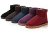 Venta caliente clásico corto Mini AUSG 5854 mujeres botas de nieve mantener caliente bota moda piel clara botines para mujer zapatos de invierno 15 colores elegir