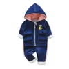 Zima Baby Boys Odzież Zestawy Cartoon Toddler Dziewczyny Ciepłe Kapturem Płaszcze Spodnie Suit Kids Grube Dres Ubrania Zestaw 211224