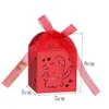 100 stks Olifant Laser Cut Wedding Gunsten Geschenkdoos Hollow Candy Boxe met Lint Baby Shower Engagement Bruiloft Decoratie H1231