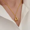 Brand Concise Metal Style 18k Gold Plated Pendant Necklace Jewelry Personality Women Luxury Exquisite Necklace2932123