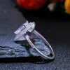 Tamanho 6-10 anéis de noivado para mulheres 925 Stearling prata gota de água branca cz diamante gemstoneswomen casamento nupcial anel