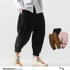 Sinicism Store Men corduroy Harem Pants Autumn Chinese Style Pants Herr Solid Black Sweatpants Man Loose Byxor Oversize 201128