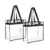 6ピースのトイレタリーキット女性PVC透明大容量スクエアハンドバッグ