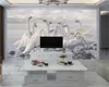 3D壁紙カスタム写真壁画貴族の白いガチョウ雪の山の高級大気中の飾り3Dの壁紙