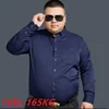 summer spring Large Size 14XL 165kg Men Shirt Long Sleeve Purple Black Blue Business formal oversize office dress wedding 220216