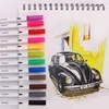 1224 Färger Dual Tips Brush Pen Markers Manga Sketching Watercolor Alcohol Felt Ritning Set Art School Supplies 2202094889079