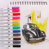 1224 Farben Dual Tips Pinsel Stift Marker Manga Skizzieren Aquarell Alkohol Filz Zeichenset Kunst Schulbedarf 2202099147338