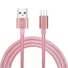 USB-Kabel, Schnellladung, 2 A, für iPhone, Metallstecker, Datensynchronisierung, PVC, Nylon, geflochtenes Schnellladekabel, Typ C, kompatibel mit Samsung, Huawei, Xiaomi, Android-Smartphones