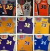 Real Stitched East Retro Basketball Jerseys TOP Quality Authentic Embroidery Yellow White Green Purple Black Red Blue Baskeball Jersey Size