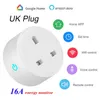 Plugue inteligente do Reino Unido com Alexa Google Home Voice de áudio Controle sem fio 2.4G WiFi Smart Socket Outlet com Android iOS Telefone