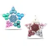 21pcs24pcs küçük Noel topları Noel topları kar tanesi Noel ağacı süsü asılı baubles pembe mavi top ağacı dekorasyonu 201027