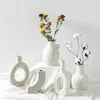 Nordic Ins Vase en céramique Ornements pour la maison Blanc Végétarien Creative Pot de fleur en céramique Vases Décorations pour la maison Artisanat Cadeaux T200624