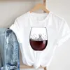 Mulheres tee imprimindo roupas vinhos senhora de manga curta casual 90s