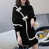 カジュアルドレスウィンターレディースセーター秋2021女性服ニットルースセーター編み物ウールの特大プルオーバー女性女の子