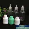 PET واضح زجاجة فارغة مربع 10ML بلاستيك القطارة العين واضح E زجاجات السائل النفط مع إثبات الطفل كاب طويل رقيقة تلميح