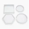 Kreative DIY-Untersetzerform, Silikonguss-Kristallform, transparent, glänzend, Blumentopf-Basisform, 4 Stile, 3 7 ms E19