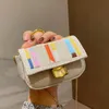 Mini bolsos bonitos, monedero para niñas y mujeres, billeteras de diseñador de lujo, bolso cruzado de lona a la moda, bolso cruzado de Color de retazos, cadena pequeña Hand258V