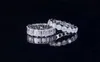 Vintage Fashion Jewelry Real 925 Sterling Silver Princess White Topaz Cz Diamond Eternity Women Wedding Engagement Band Ring Gift333Z