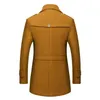 Men Designer Winter Long Coats Mens Thick Warm Wool Blends Woolen Pea Scarf Decoration Male Trench Coat Overcoat 4XL