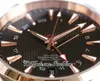 VSF V2 Aqua Terra 150M 43 5 mm GMT A8605 Reloj automático para hombre Dos tonos Oro rosa Marrón Esfera texturizada Acero inoxidable 231 20 43 22 0206q